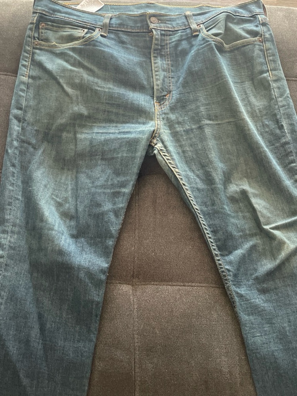 Levi's Men's 501 Blue with green fade Relaxed Jeans